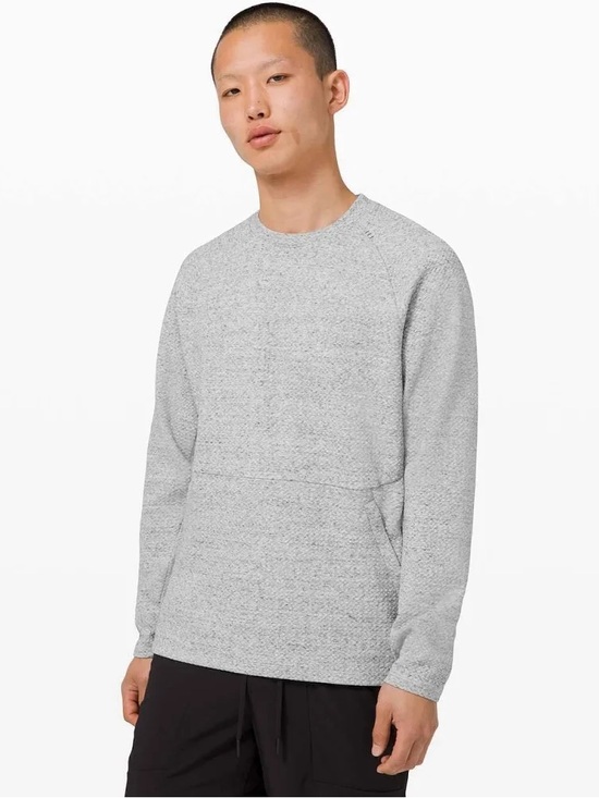 lululemon athletica Other - Lululemon Men’s At Ease Crew Neck Sweatshirt Heathered Grey Textured Size M